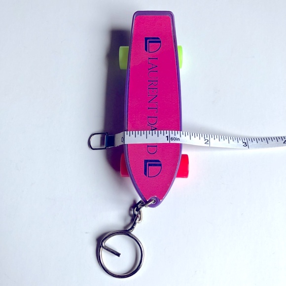VINTAGE Skateboard Keychain LAURENT DAVID Pink Unisex 6 3/4” - Picture 7 of 9